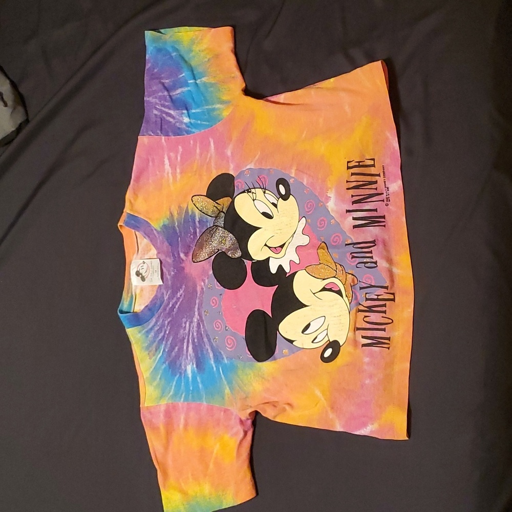Tie dye Mickey & Minnie crop top
